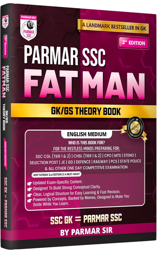 PARMAR SSC Fatman | GK/GS Theory Book | English Medium | 2nd Edition, 2026 | Useful For SSC CGL and CHSL (Tier 1 & 2) | CPO | MTS | Steno | Competitive Examination | Parmar Sir
